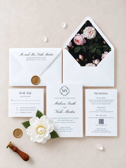 NingsPaper Ivory Liner Wedding Invitation Suite