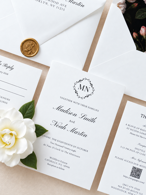 NingsPaper Ivory Liner Wedding Invitation Suite