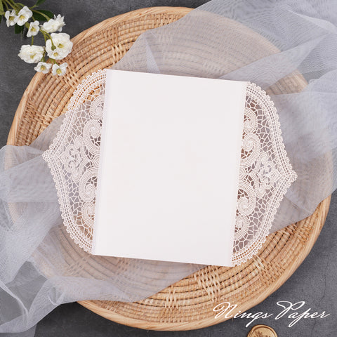 NingsPaper Multi-color Gorgeous Chantilly Lace Laser Cut Pockets Series WSWL0077