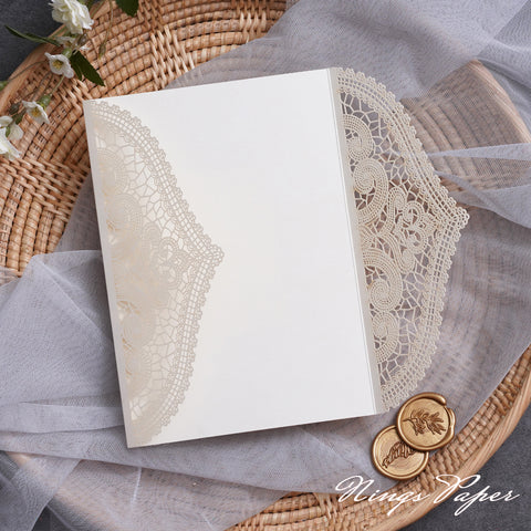 NingsPaper Multi-color Gorgeous Chantilly Lace Laser Cut Pockets Series WSWL0077