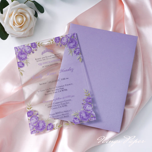 Sample Order Acrylic Invitation Cards with Envelopes