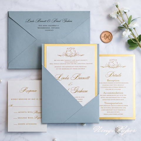 Panel Pocket  Invitations